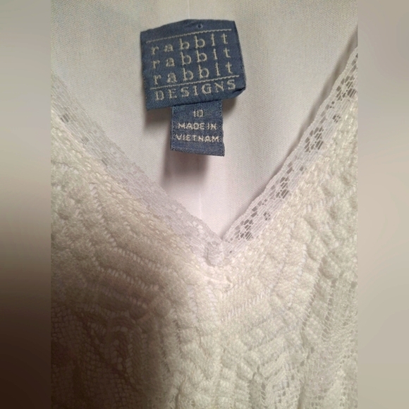 Rabbit Rabbit Rabbit Ivory Lace Knee Length To Midi Dress - Picture 5 of 8